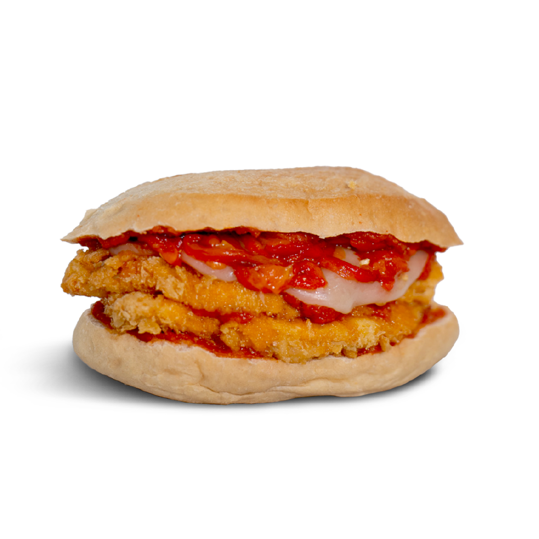 Italian Clucker with Breaded Chicken Cutlet, Marinara Sauce, Roasted Bell Peppers, Provolone